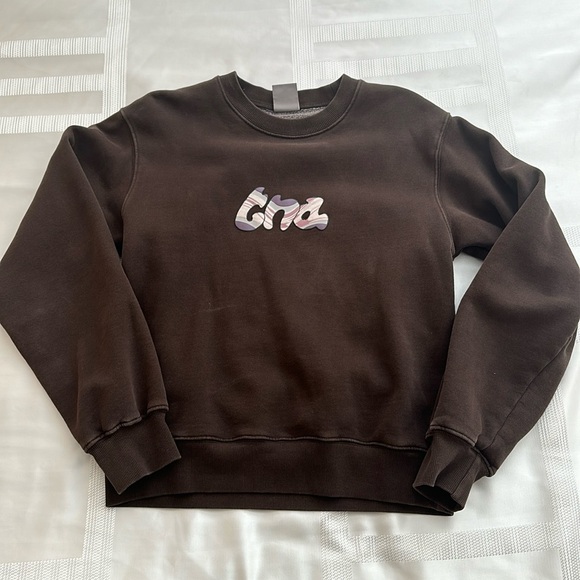 Aritzia Mocha Brown Swearer (Colorful Writing) - Picture 1 of 2